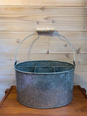 Oval　bucket　zinc　シルバー