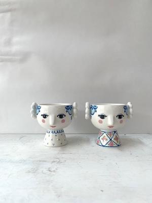 Eva　Tealight　holder　Φ6.5cm　blue/rose　2PCS　ビヨン・ウィンブラッド　Bjorn　Wiinblad