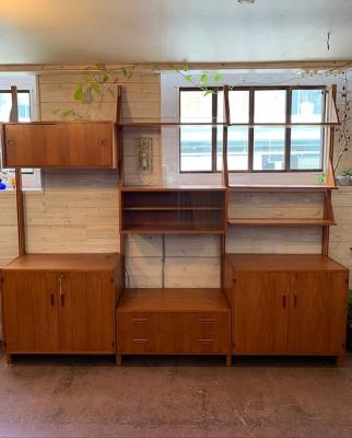 ヴィンテージ　ウォールシステム　チーク材　スウェーデン　AB　Anders　Gustafsson　Tibroウォールシステム/3列