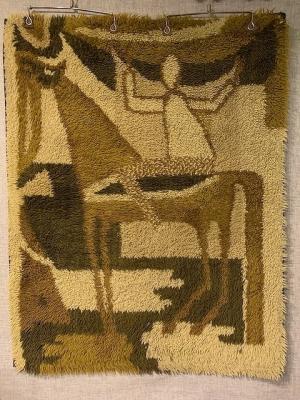 ヴィンテージ　ラグ　ラグマット　94x121cm