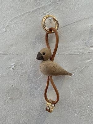 カイボイスン　バード　キーホルダー　ゴールド　Natural　Leather　oak